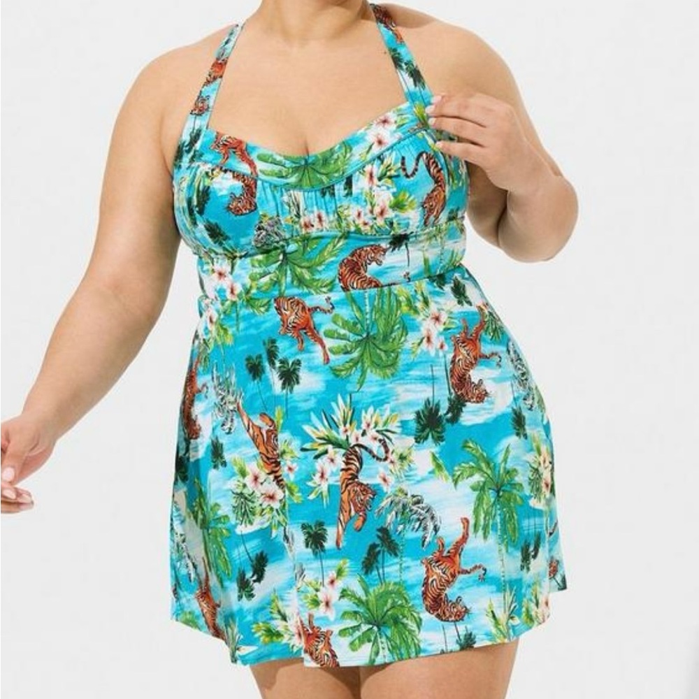 Super cute, brand new, never worn, Torrid bathing suit/swim dress from Torrid.